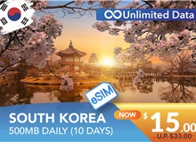 SOUTH KOREA 10 DAYS E-SIM UNLIMITED DATA 500MB HIGH SPEED DAILY