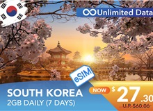 SOUTH KOREA 7 DAYS E-SIM UNLIMITED DATA 2GB HIGH SPEED DAILY