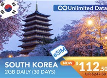 SOUTH KOREA 30 DAYS E-SIM UNLIMITED DATA 2GB HIGH SPEED DAILY