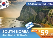 SOUTH KOREA 10 DAYS E-SIM UNLIMITED DATA 3GB HIGH SPEED DAILY