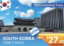 SOUTH KOREA 7 DAYS E-SIM 10GB HIGH SPEED