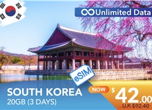 SOUTH KOREA 3 DAYS E-SIM 20GB HIGH SPEED