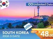 SOUTH KOREA 5 DAYS E-SIM 20GB HIGH SPEED