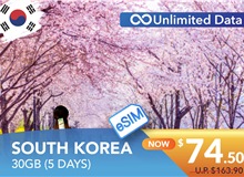 SOUTH KOREA 5 DAYS E-SIM UNLIMITED DATA 30GB HIGH SPEED