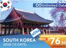 SOUTH KOREA 10 DAYS E-SIM UNLIMITED DATA 30GB HIGH SPEED