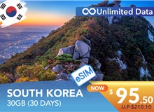 SOUTH KOREA 30 DAYS E-SIM UNLIMITED DATA 30GB HIGH SPEED