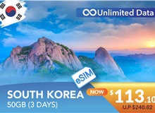 SOUTH KOREA 3 DAYS E-SIM 50GB HIGH SPEED