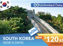 SOUTH KOREA 5 DAYS E-SIM 50GB HIGH SPEED