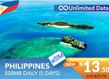 PHILIPPINES 5 DAYS E-SIM UNLIMITED DATA 500MB HIGH SPEED DAILY