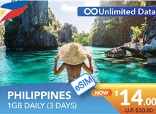 PHILIPPINES 3 DAYS E-SIM UNLIMITED DATA 1GB HIGH SPEED DAILY