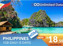 PHILIPPINES 5 DAYS E-SIM UNLIMITED DATA 1GB HIGH SPEED DAILY