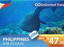 PHILIPPINES 10 DAYS E-SIM UNLIMITED DATA 8GB HIGH SPEED