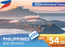 PHILIPPINES 30 DAYS E-SIM UNLIMITED DATA 8GB HIGH SPEED