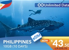 PHILIPPINES 10 DAYS E-SIM UNLIMITED DATA 10GB HIGH SPEED