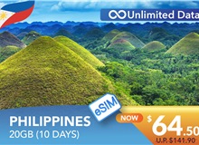 PHILIPPINES 10 DAYS E-SIM UNLIMITED DATA 20GB HIGH SPEED