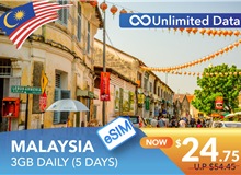 MALAYSIA 5 DAYS E-SIM UNLIMITED DATA 3GB HIGH SPEED DAILY