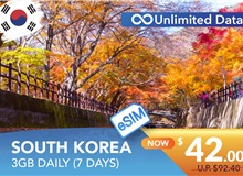 SOUTH KOREA 7 DAYS E-SIM UNLIMITED DATA 3GB HIGH SPEED DAILY