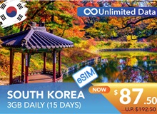 SOUTH KOREA 15 DAYS E-SIM UNLIMITED DATA 3GB HIGH SPEED DAILY