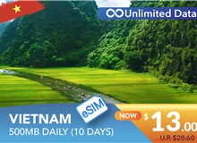 VIETNAM 10 DAYS E-SIM UNLIMITED DATA 500MB HIGH SPEED DAILY