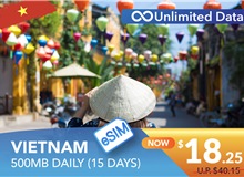 VIETNAM 15 DAYS E-SIM UNLIMITED DATA 500MB HIGH SPEED DAILY