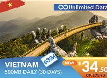 VIETNAM 30 DAYS E-SIM UNLIMITED DATA 500MB HIGH SPEED DAILY