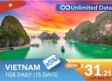 VIETNAM 15 DAYS E-SIM UNLIMITED DATA 1GB HIGH SPEED DAILY