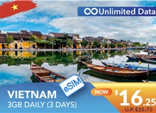 VIETNAM 3 DAYS E-SIM UNLIMITED DATA 3GB HIGH SPEED DAILY