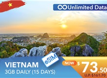 VIETNAM 15 DAYS E-SIM UNLIMITED DATA 3GB HIGH SPEED DAILY