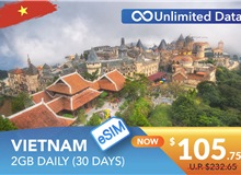 VIETNAM 30 DAYS E-SIM UNLIMITED DATA 2GB HIGH SPEED DAILY