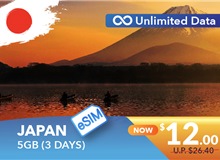 JAPAN 3 DAYS E-SIM UNLIMITED DATA 5GB HIGH SPEED