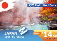 JAPAN 15 DAYS E-SIM UNLIMITED DATA 5GB HIGH SPEED