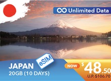 JAPAN 10 DAYS E-SIM UNLIMITED DATA 20GB HIGH SPEED