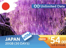 JAPAN 30 DAYS E-SIM UNLIMITED DATA 20GB HIGH SPEED