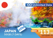 JAPAN 7 DAYS E-SIM UNLIMITED DATA 50GB HIGH SPEED