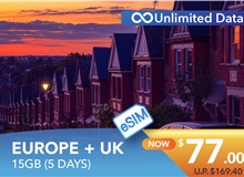 EUROPE + UK 5 DAYS E-SIM UNLIMITED DATA 15GB HIGH SPEED