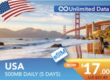 USA 5 DAYS E-SIM UNLIMITED DATA 500MB HIGH SPEED DAILY