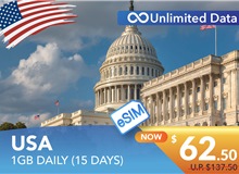 USA 15 DAYS E-SIM UNLIMITED DATA 1GB HIGH SPEED DAILY