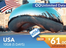 USA 5 DAYS E-SIM UNLIMITED DATA 10GB HIGH SPEED