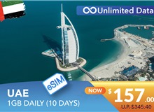 UNITED ARAB EMIRATES 10 DAYS E-SIM UNLIMITED DATA 1GB HIGH SPEED DAILY