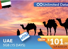 UNITED ARAB EMIRATES 15 DAYS E-SIM UNLIMITED DATA 5GB HIGH SPEED