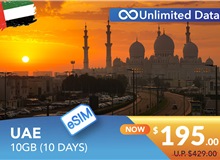 UNITED ARAB EMIRATES 10 DAYS E-SIM UNLIMITED DATA 10GB HIGH SPEED