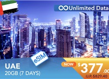 UNITED ARAB EMIRATES 7 DAYS E-SIM UNLIMITED DATA 20GB HIGH SPEED