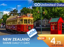 NEW ZEALAND 1 DAY E-SIM UNLIMITED DATA 500MB HIGH SPEED DAILY