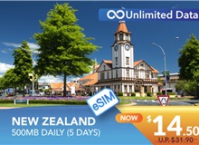 NEW ZEALAND 5 DAYS E-SIM UNLIMITED DATA 500MB HIGH SPEED DAILY