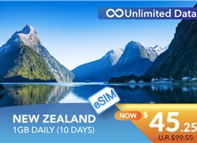 NEW ZEALAND 10 DAYS E-SIM UNLIMITED DATA 1GB HIGH SPEED DAILY