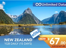 NEW ZEALAND 15 DAYS E-SIM UNLIMITED DATA 1GB HIGH SPEED DAILY