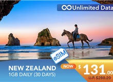 NEW ZEALAND 30 DAYS E-SIM UNLIMITED DATA 1GB HIGH SPEED DAILY