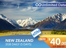 NEW ZEALAND 5 DAYS E-SIM UNLIMITED DATA 2GB HIGH SPEED DAILY