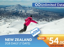 NEW ZEALAND 7 DAYS E-SIM UNLIMITED DATA 2GB HIGH SPEED DAILY