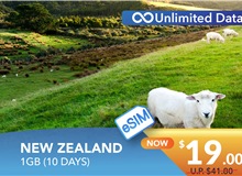 NEW ZEALAND 10 DAYS E-SIM UNLIMITED DATA 1GB HIGH SPEED